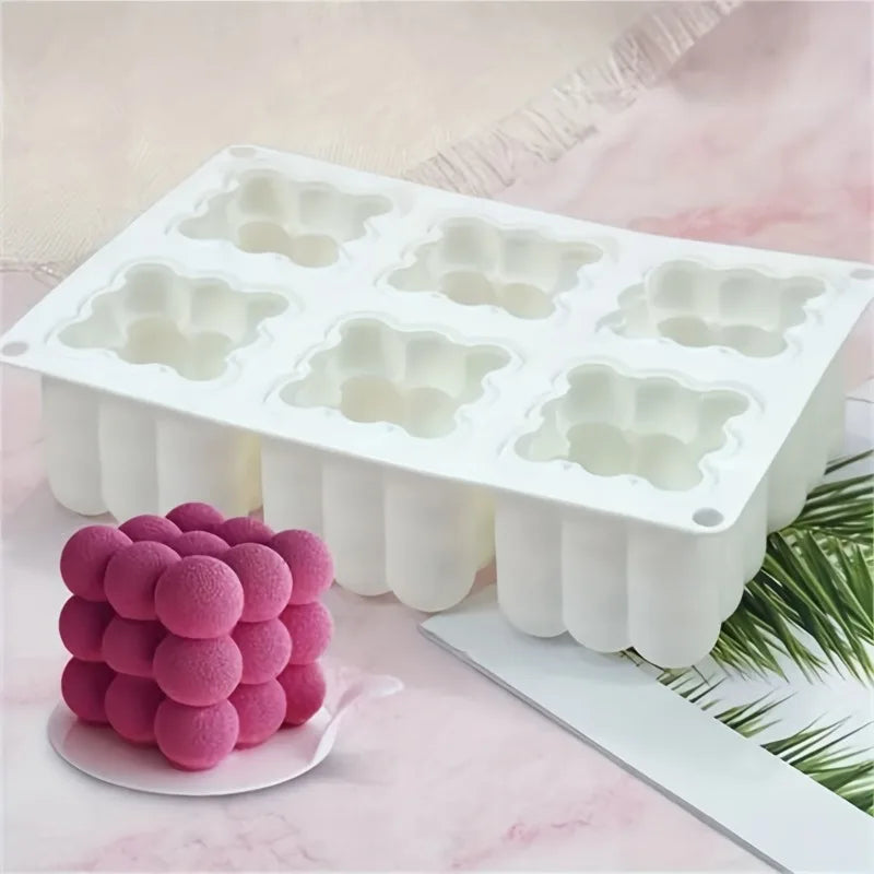 6-Cavity 3D Magic Cube & Ball Silicone Mold – DIY Candles Silicone Craft Mold Babs