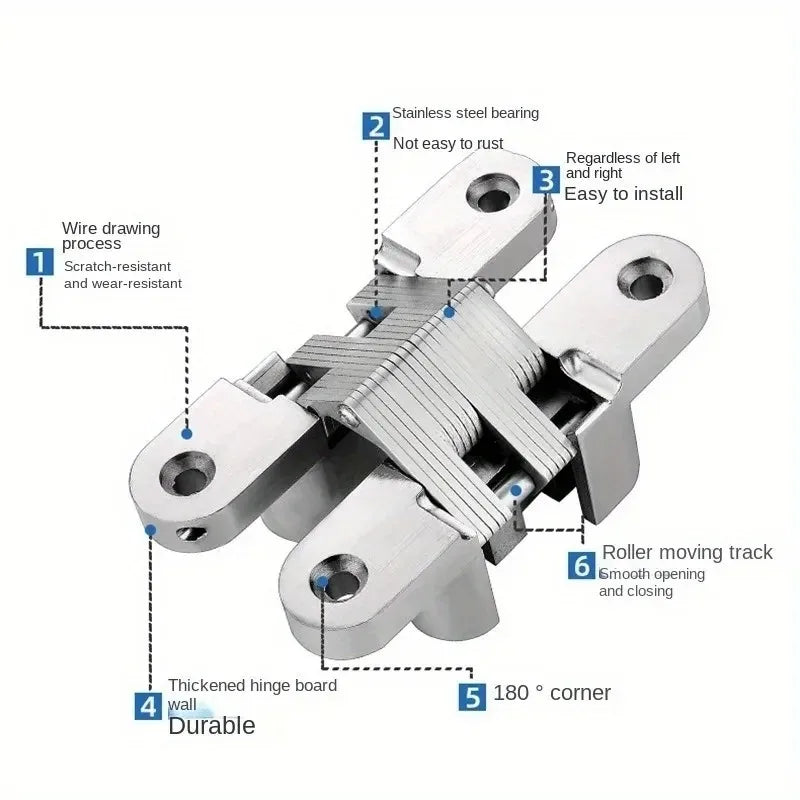 180° Invisible Concealed Barrel Hinge – Stainless Steel Gate & Door Concealed Door Hinge Babs