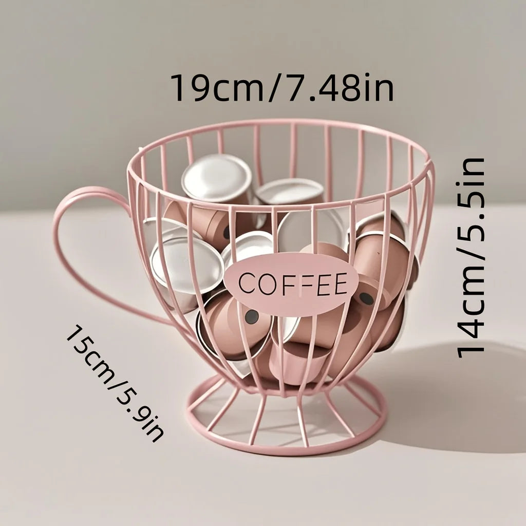 Coffee Capsule Storage Basket – Durable Iron Frame Base Capsule Storage Basket Babs