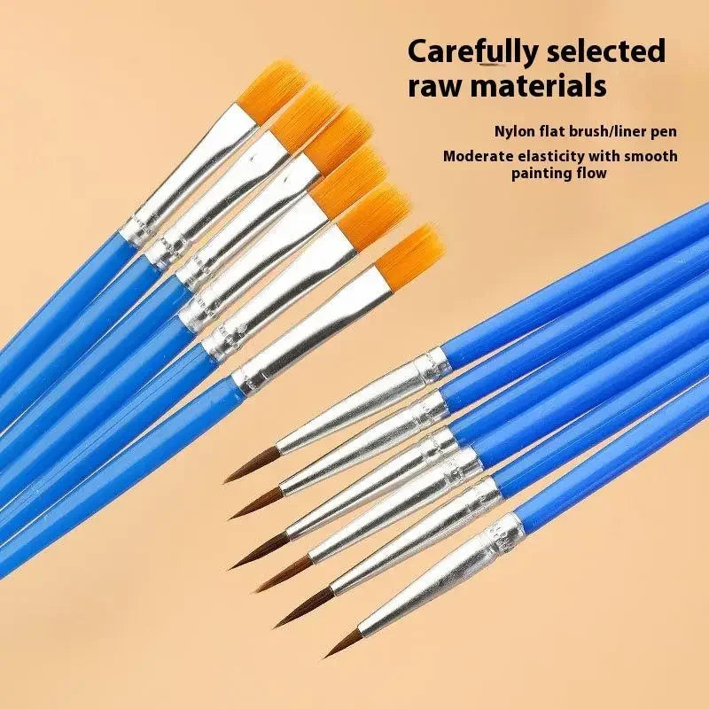Nylon Paint Brush Set – Oil, Acrylic & Watercolor Painting Paint Brush Set Babs
