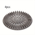 4-Pack Silicone Drain Hair Catcher Filter for Shower & Sink Drain Hair Catcher Babs Grey