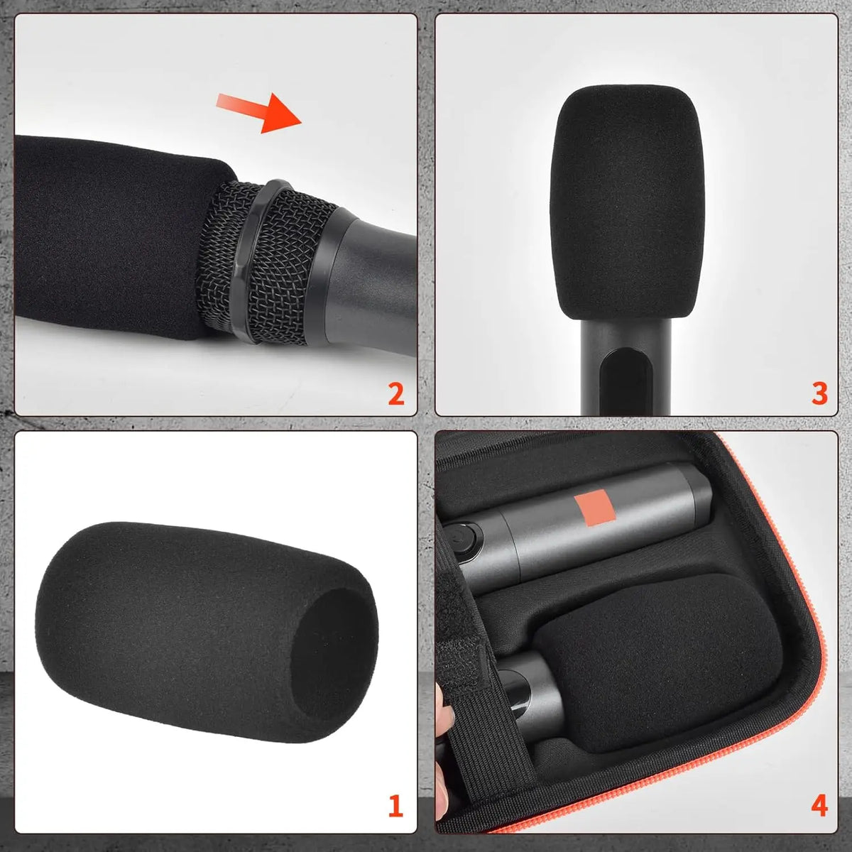 Wireless Microphone Case for JBL PartyBox – Shockproof EVA Microphone Carrying Case Babs