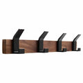 Black Walnut Wood Wall Coat Rack – 4 Hooks Organizer Wall Coat Rack Babs 4 Hooks
