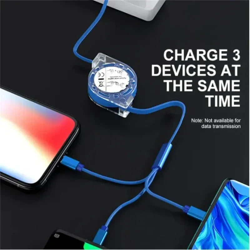 3-in-1 Retractable Charging Cable – Multi-Tip USB Multi-Tip USB Cable Babs