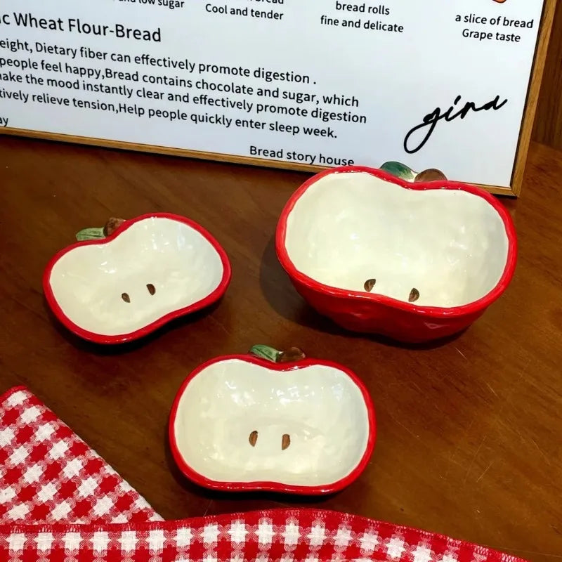 Apple-Shaped Ceramic Bowls – Yogurt, Salad & Seasoning Dishes Ceramic Serving Bowl Babs