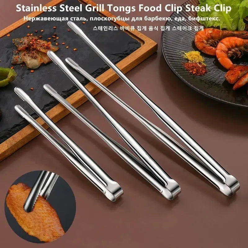 3-Piece Stainless Steel Grill Tongs – Non-Slip BBQ Kitchen Set BBQ Grill Tongs Babs 3pcs