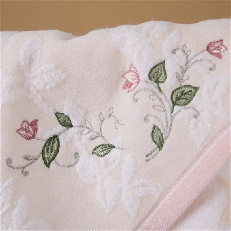 Embroidered 100% Cotton Face Towel 68x34cm – Soft & Quick-Dry Cotton Face Towel Babs