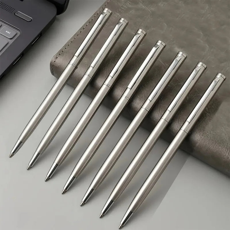 10-Pc Stainless Steel Ballpoint Pen Set – Twist-Top, Medium Nib Ballpoint Pen Set Babs