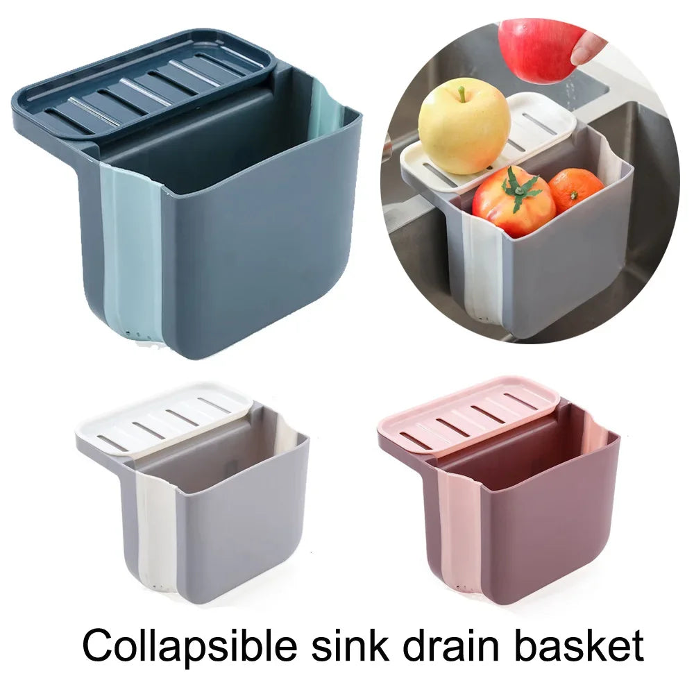 Kitchen Sink Retractable Drain Basket & Hanging Storage Rack Sink Drain Basket Babs
