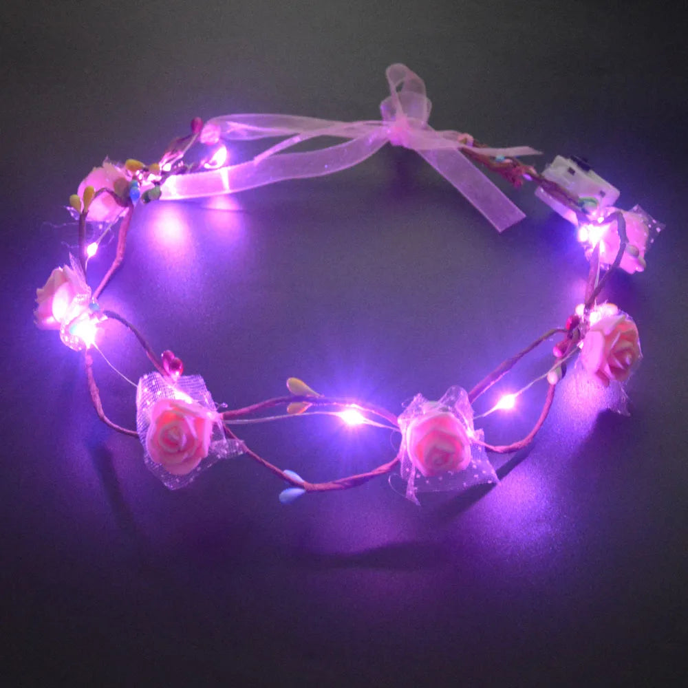 10-Pack LED Flower Crown Headbands | Floral Wreath Hair Accessories LED Floral Headband Babs 8