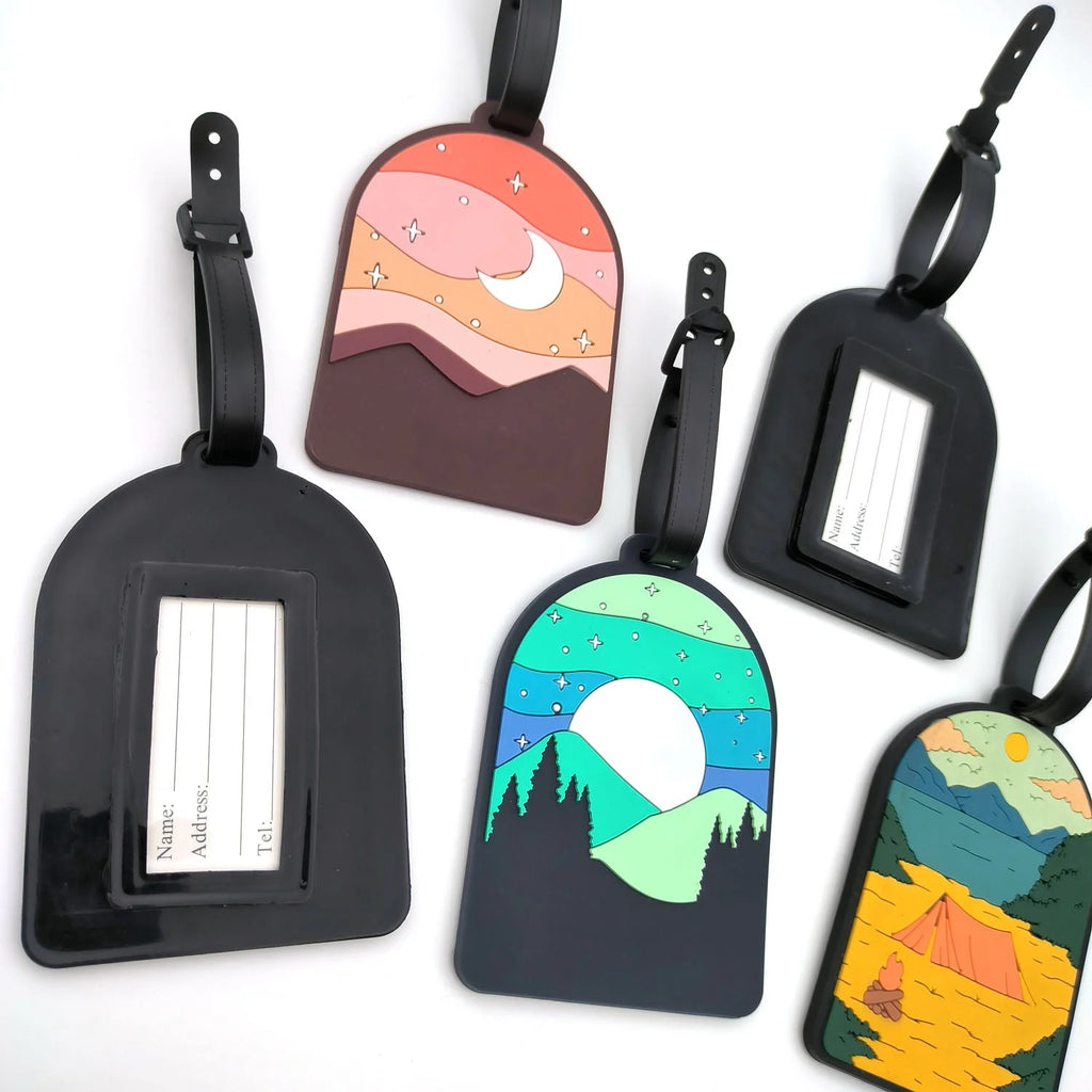 Mountain Sunset Luggage Tag – Privacy Travel Bag Identifier Luggage Tag Babs
