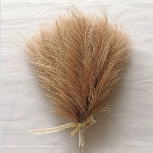 Artificial Pampas Reed Grass Bouquet Set – 6 or 12 Pcs Silk Artificial Floral Bouquet Babs Dark Khaki 6 pcs