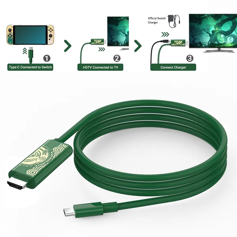 USB-C to DisplayPort Cable for Nintendo Switch & OLED Dock DisplayPort Adapter Cable Babs