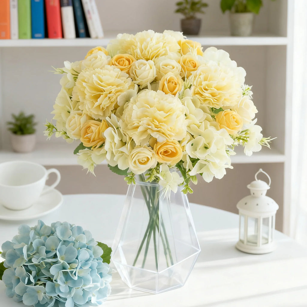 Silk Artificial Carnation Rose Bouquet – Wedding & Home Décor Artificial Flower Bouquet Babs