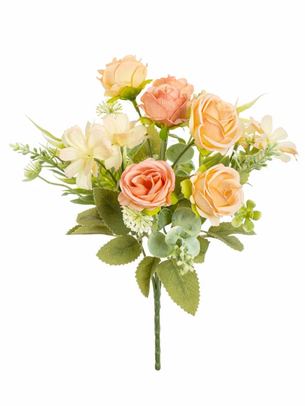 Artificial Silk Rose Bouquet – Wedding & Home Décor Gift Artificial Flower Bouquet Babs Champagne 1 PC