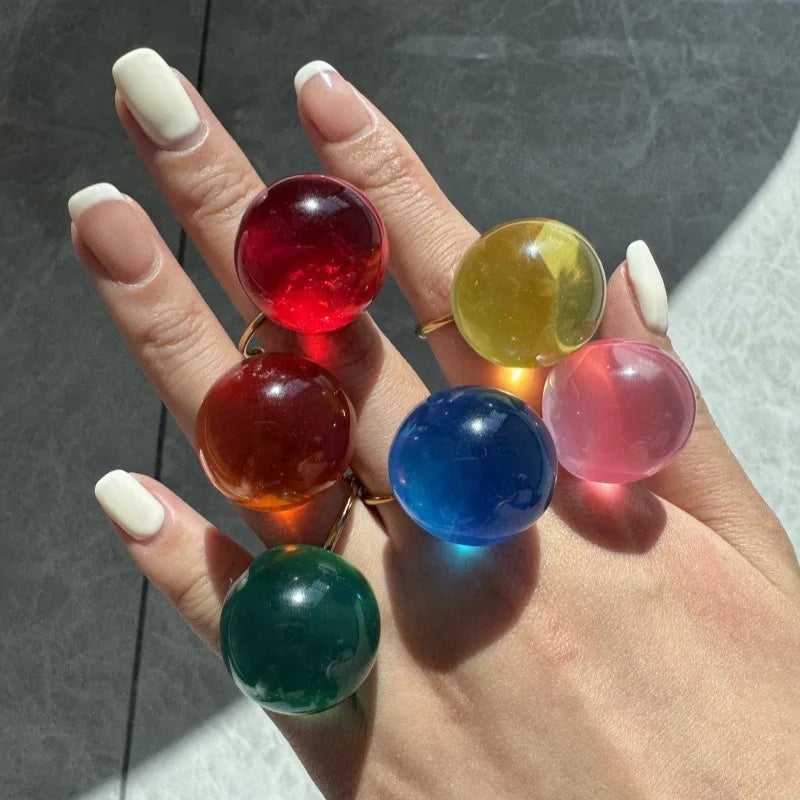 Jelly Transparent Resin Open Ring – Trendy Women's Jewelry Fashion Ring Babs
