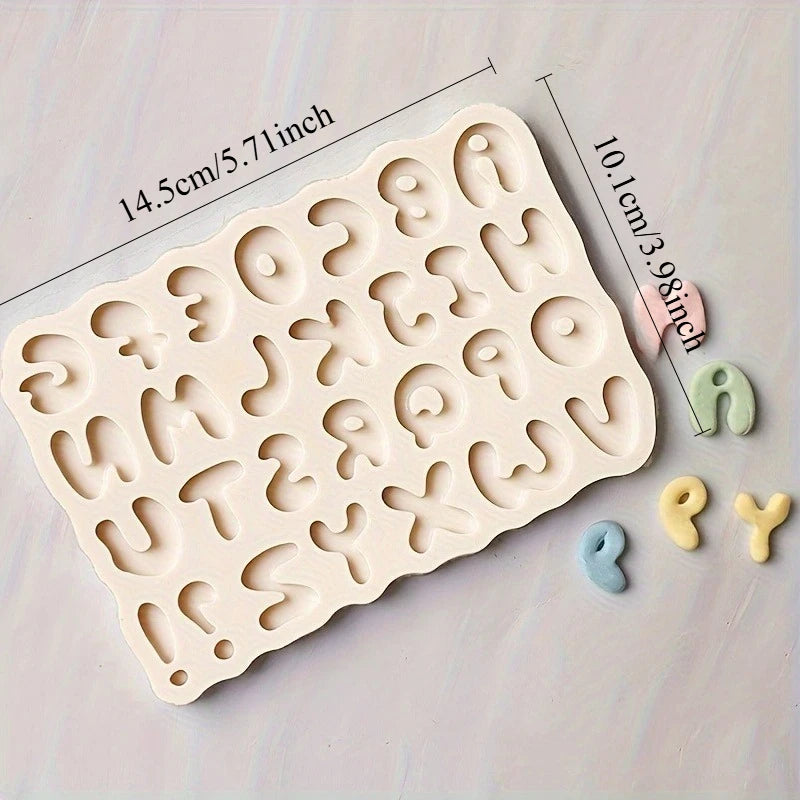 Alphanumeric Fondant Silicone Mold – 3D Letters & Numbers Fondant Silicone Mold Babs