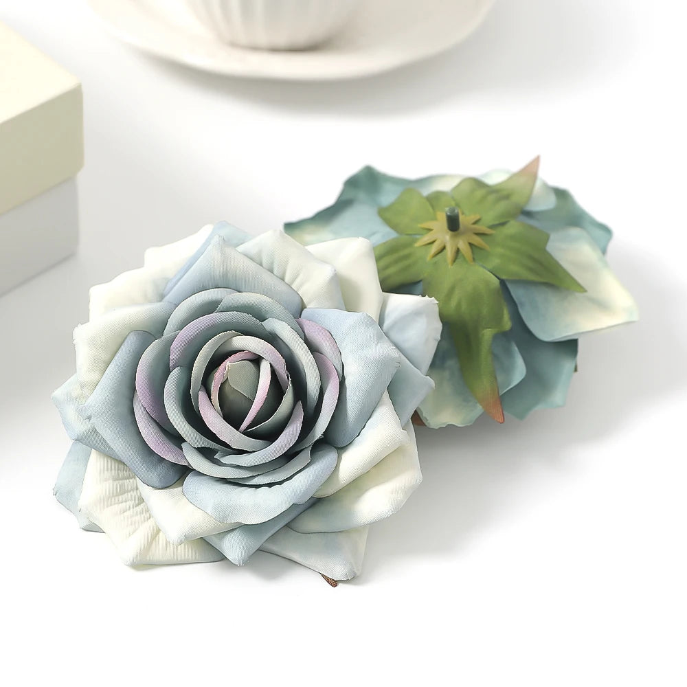 Silk Rose Artificial Flower Heads for Wedding & Home Decor 3/5 Pcs Artificial Flower Heads Babs A style 5Pcs