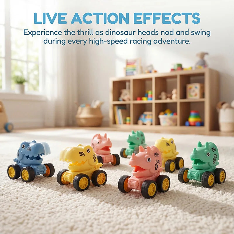 12pcs Dinosaur Pull-Back Car Toys – Kids Party Favors & Gifts Pull-Back Toy Cars Babs
