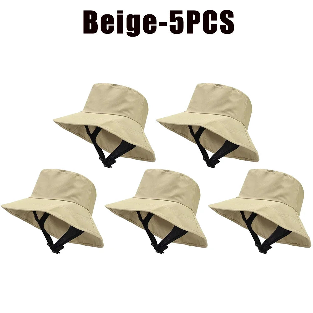 UPF 50+ Mesh Bucket Hat – Breathable Sun Hat Men & Women Bucket Sun Hat Babs Beige-5PCS