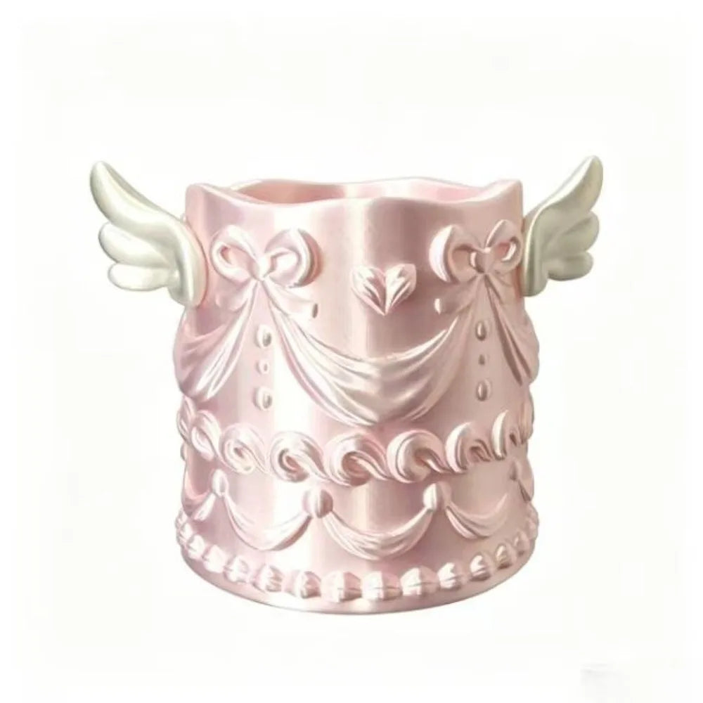 Luxury Angel Wings Makeup Brush Holder & Desk Organizer Makeup Brush Holder Babs Pink