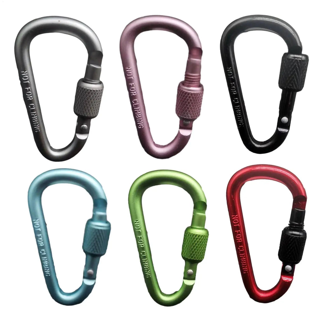 D-Shape Aluminum Carabiner Clip & Paracord Tensioner | Camping Carabiner Clip Babs