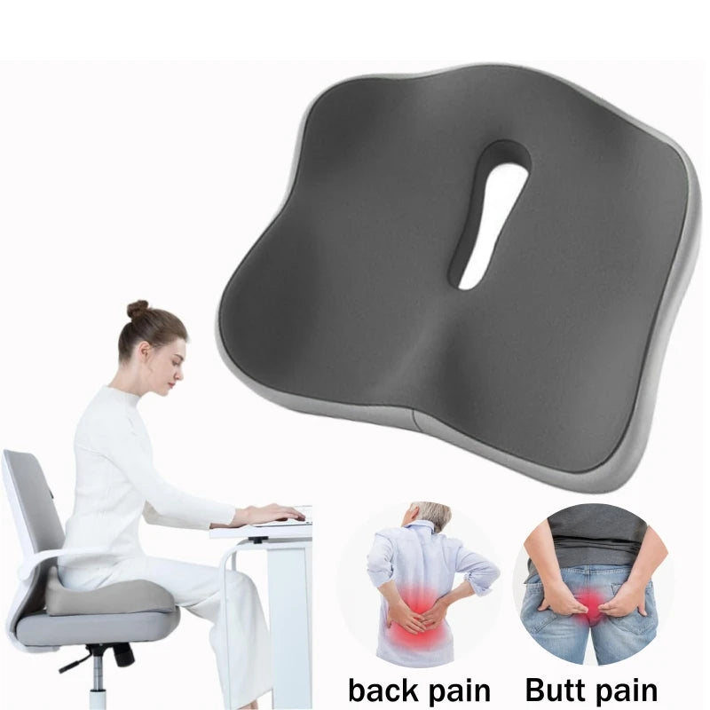 Memory Foam Seat Cushion – Extra Thick Office & Car Chair Pad Memory Foam Cushion Babs