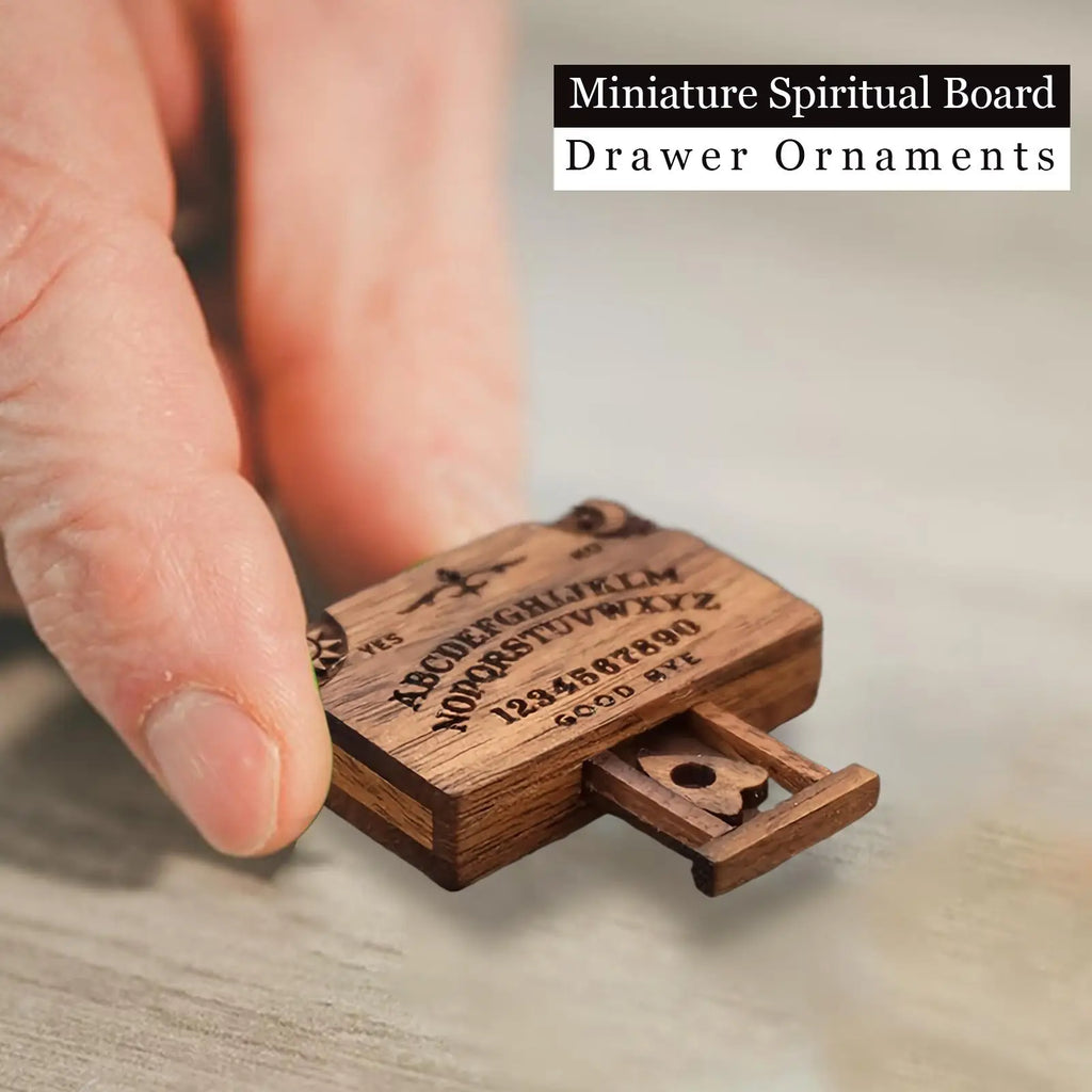 Miniature Wooden Spirit Board with Drawer – Décor Gift Miniature Décor Ornament Babs