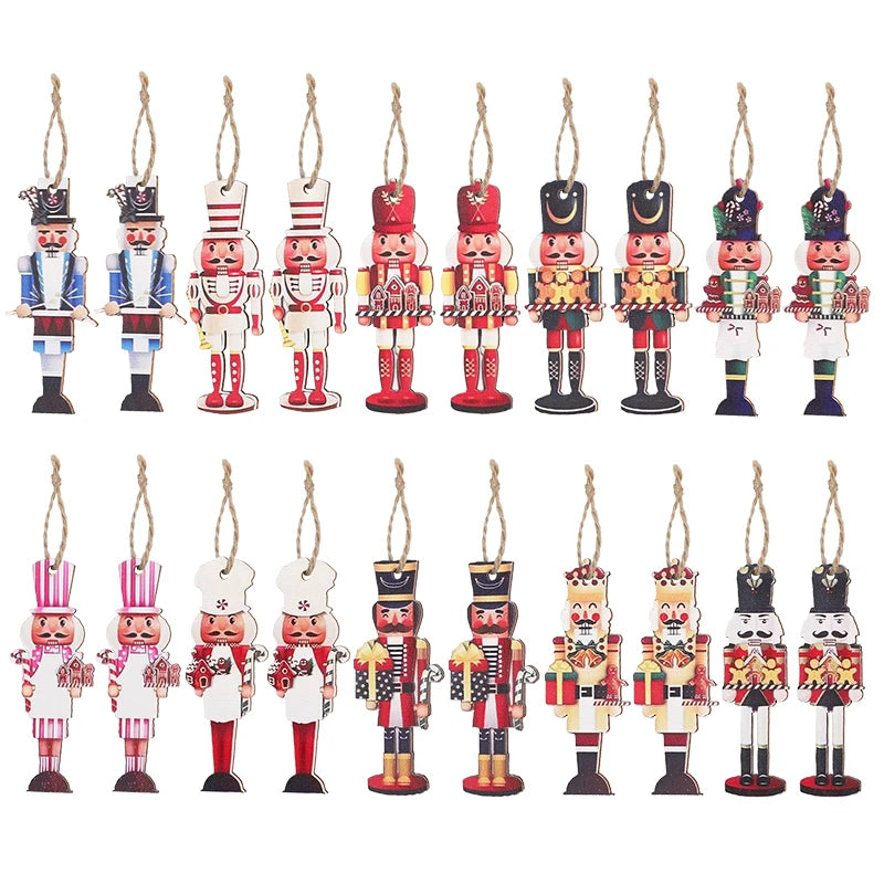 20Pcs Wooden Nutcracker Soldier Christmas Tree Ornaments Christmas Tree Ornaments Babs 20pcs