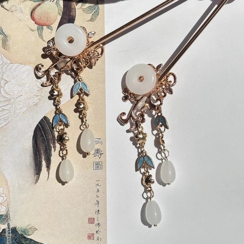 Chinese Style Blue Tassel Hairpin | Traditional Hair Stick Hair Stick Hairpin Babs