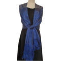 Gold Silver Tassel Shawl Scarf – Bridal & Evening Wrap Evening Wrap Shawl Babs Blue