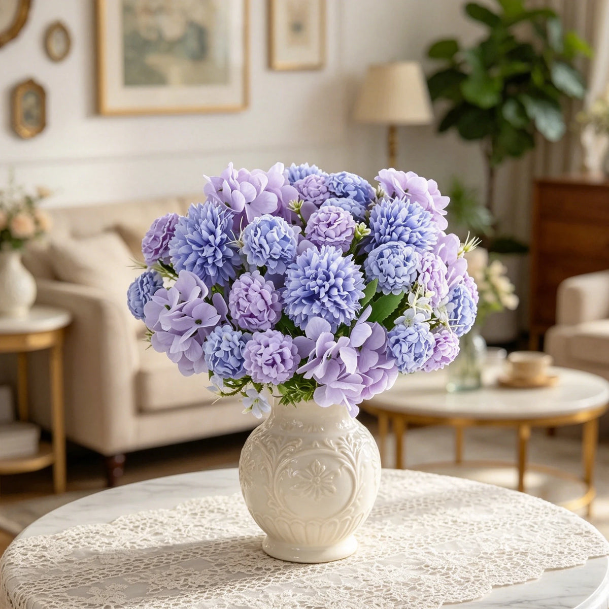 Silk Ball Chrysanthemum Artificial Flowers for Home & Wedding Artificial Silk Flowers Babs