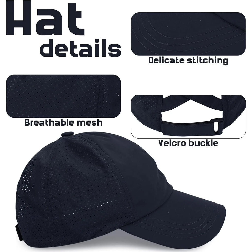 Quick-Dry Unisex Baseball Cap with Ponytail Hole | Sun Hat Baseball Cap Babs