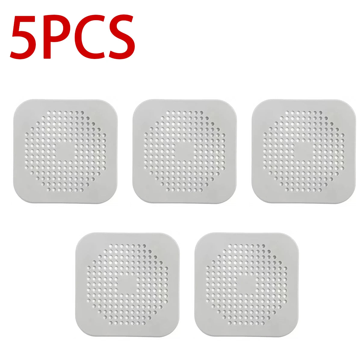 Silicone Shower Drain Hair Catcher & Sink Strainer Filter Drain Hair Strainer Babs 5pcs 1-Dark Grey