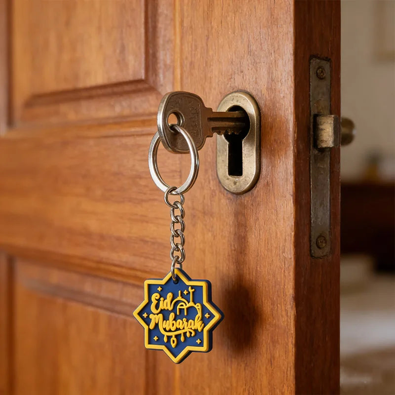 10Pcs Eid Mubarak Keychain Moon Castle Ornaments Ramadan 2026 Holiday Keychain Set Babs