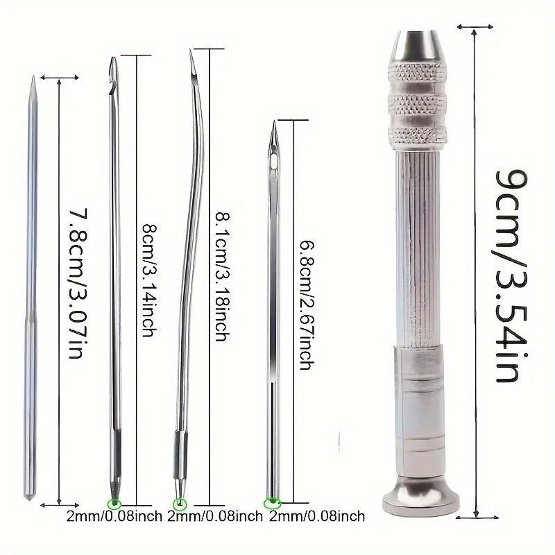 5-Piece Sewing Kit – Interchangeable Needles, Knitting & DIY Sewing Needle Kit Babs WHITE