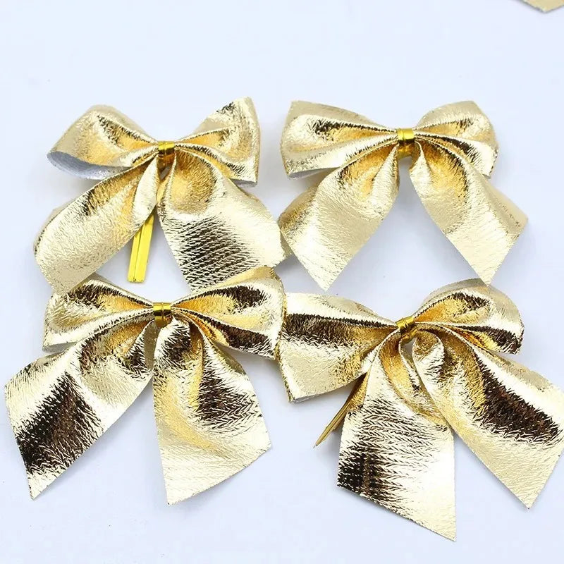 Mini Christmas Bows 12/24/36 Pcs – Red & Gold Xmas Bowknots Christmas Bow Ornaments Babs Gold 36Pcs