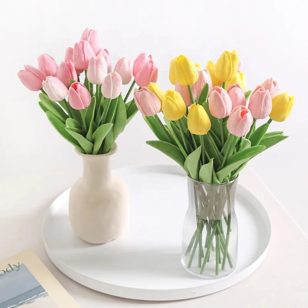 Artificial Silk Tulip Flowers 5/10pcs – Wedding & Home Decor Artificial Silk Flowers Babs