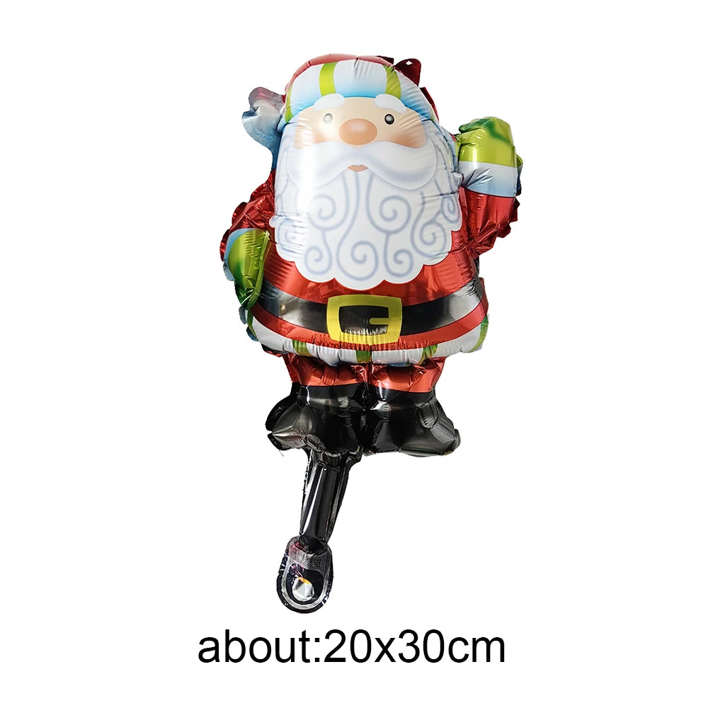 10pcs Mini Christmas Foil Balloons – Santa Snowman Reindeer Foil Party Balloons Babs iridescent 10pcs