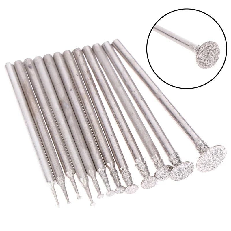 12Pcs Diamond Grinding Burr Set – 2.3mm Rotary Tool Bits Rotary Tool Burr Set Babs