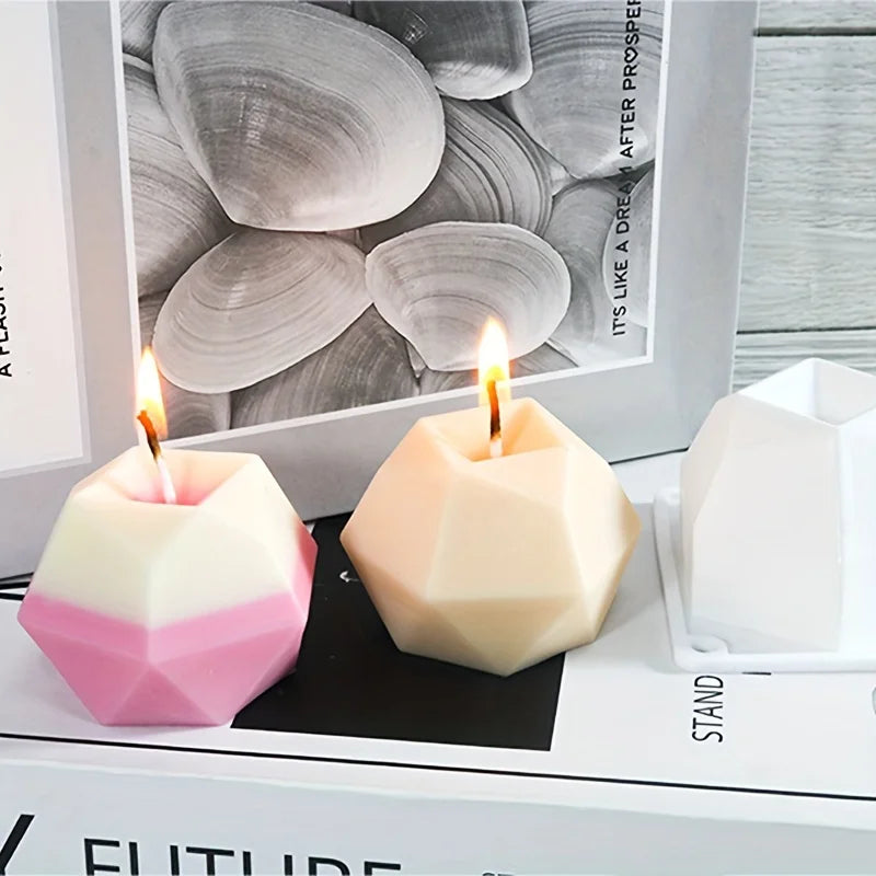 2-Grid Diamond Ball Silicone Candle Mold | Geometric DIY Silicone Candle Mold Babs
