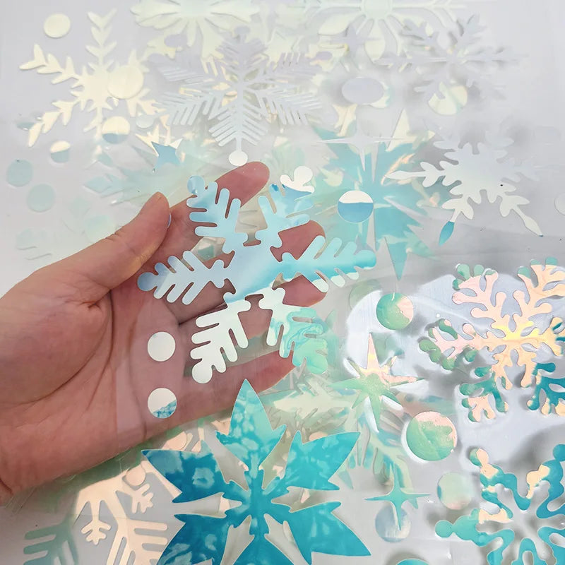 Glow in the Dark Snowflake Stickers – 3 Sheets PVC Decals Window Stickers Babs