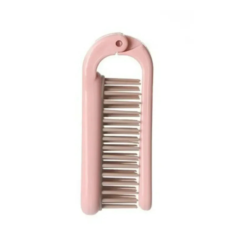 Babs Mini Folding Air Cushion Hair Brush – Anti-Static, Portable Folding Hair Brush Babs Pink