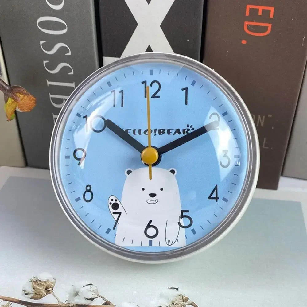 Cute Bear Mini Suction Cup Desk Clock | Bedroom Home Decor Decorative Desk Clock Babs Little White Bear 7cm
