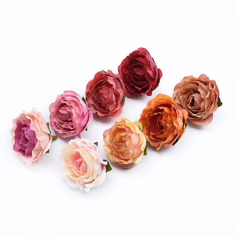 Multicolor Silk Artificial Rose Heads – Bulk 50/100pcs Wedding Décor Artificial Flowers Babs