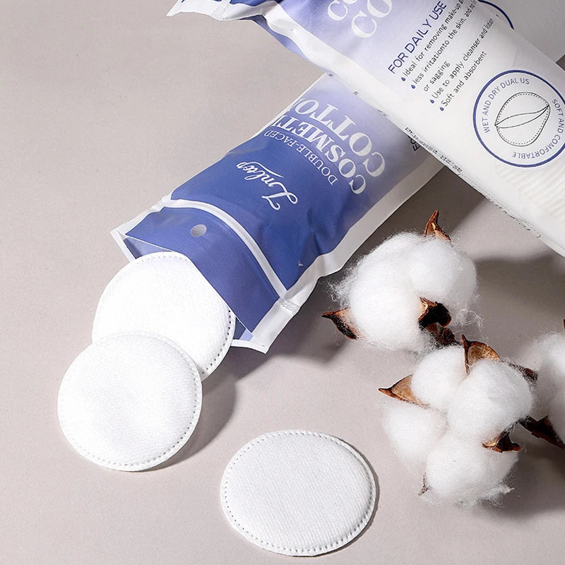 Double-Sided Round Cotton Pads for Makeup Removal – 100/400pcs Facial Cotton Pads Babs