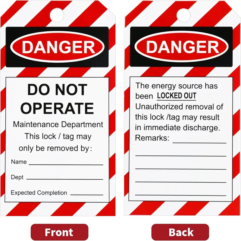 Do Not Operate Lockout Tagout Tags with Ties – 50-Piece Set Lockout Tagout Tags Babs