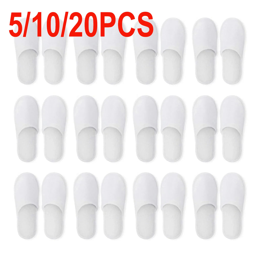 Disposable Plush Spa Slippers – Closed-Toe, 5/10/20 Pairs Disposable Slippers Babs