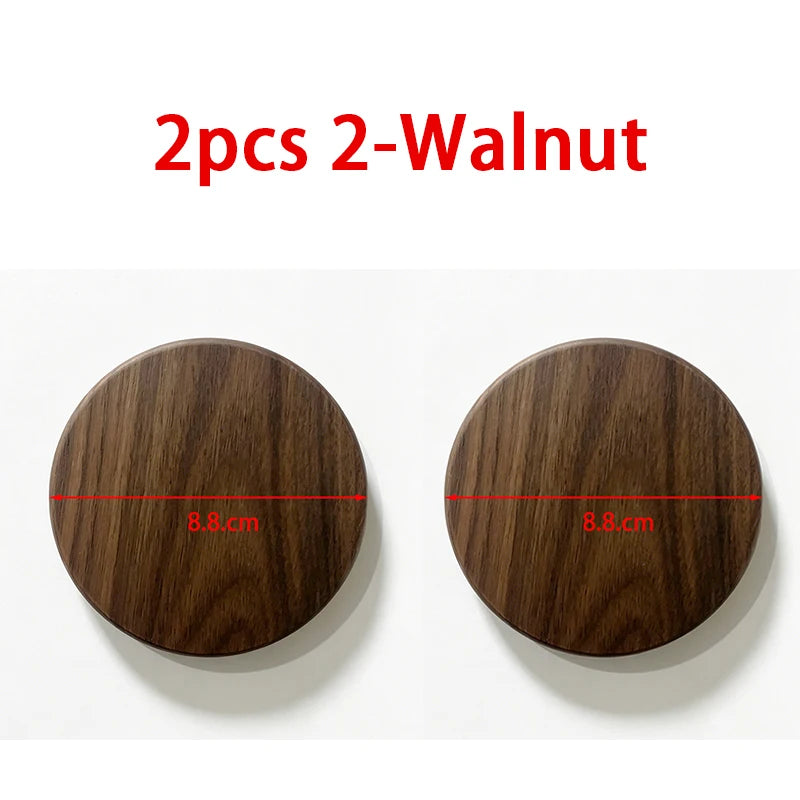 Wooden Coasters for Drinks – Eco-Friendly Wood Cup Coaster Set Wood Drink Coasters Babs 2pcs 2-Walnut