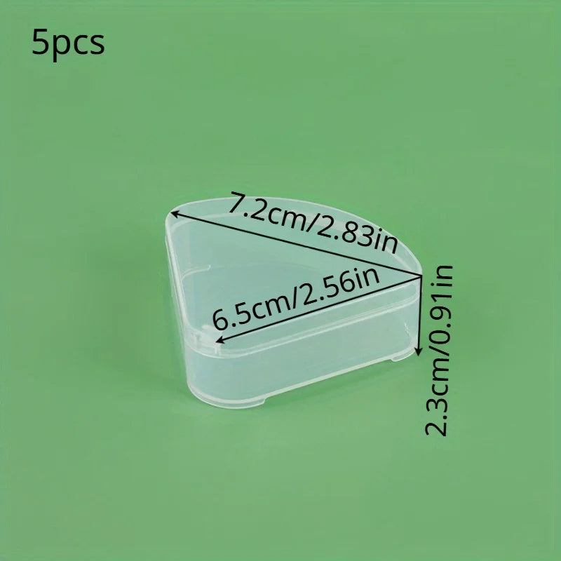 Triangle Powder Puff Storage Case – Dustproof, Transparent (5/10pc) Cosmetic Storage Case Babs 5pcs